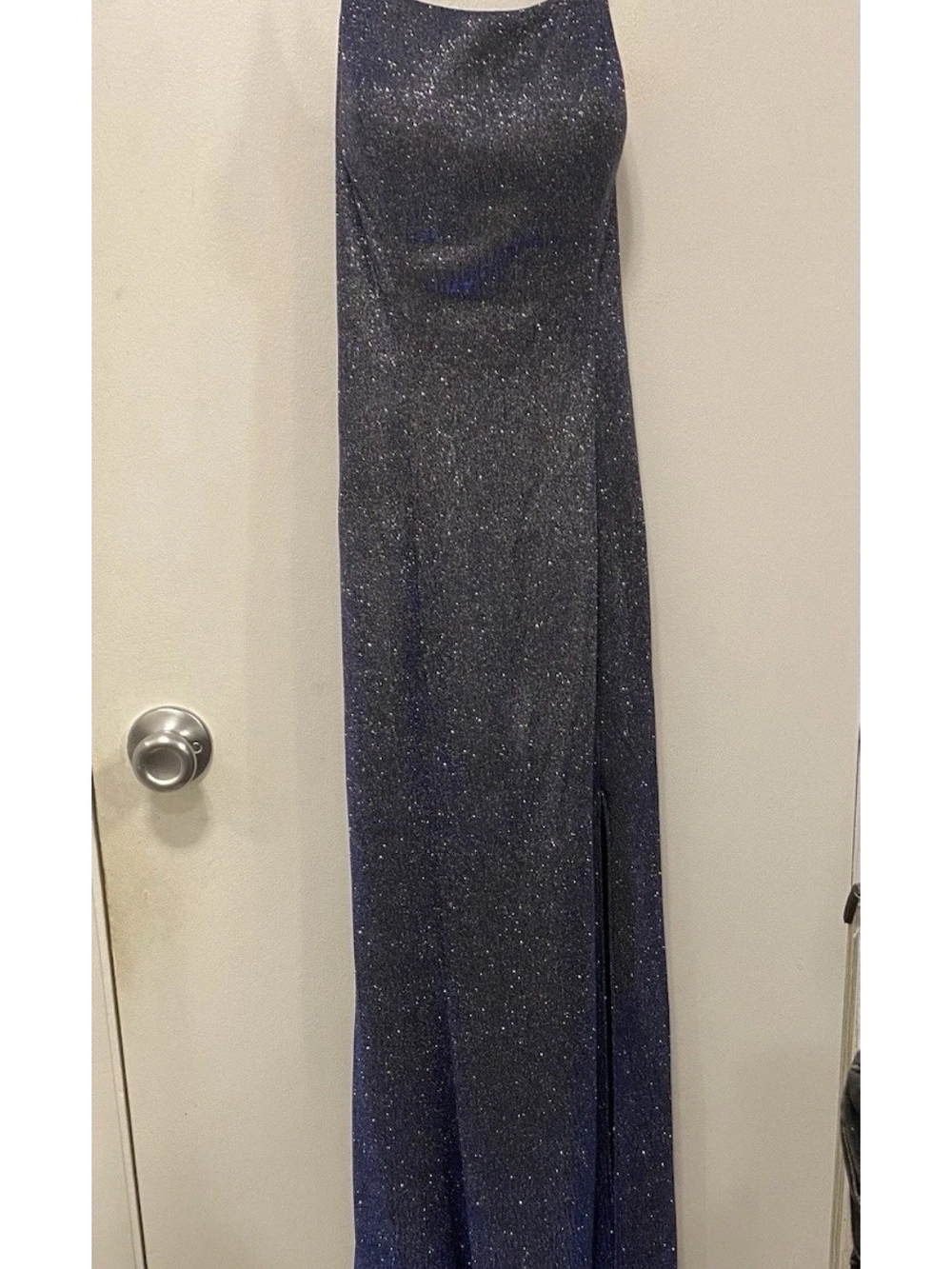 Jules And Cleo Galaxy Sparkly Irredecent Blue And Purple Maxi Dress